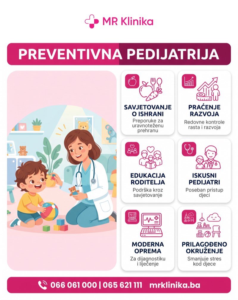 Preventivna pedijatrija MR Klinika - praćenje razvoja, savjetovanje o ishrani