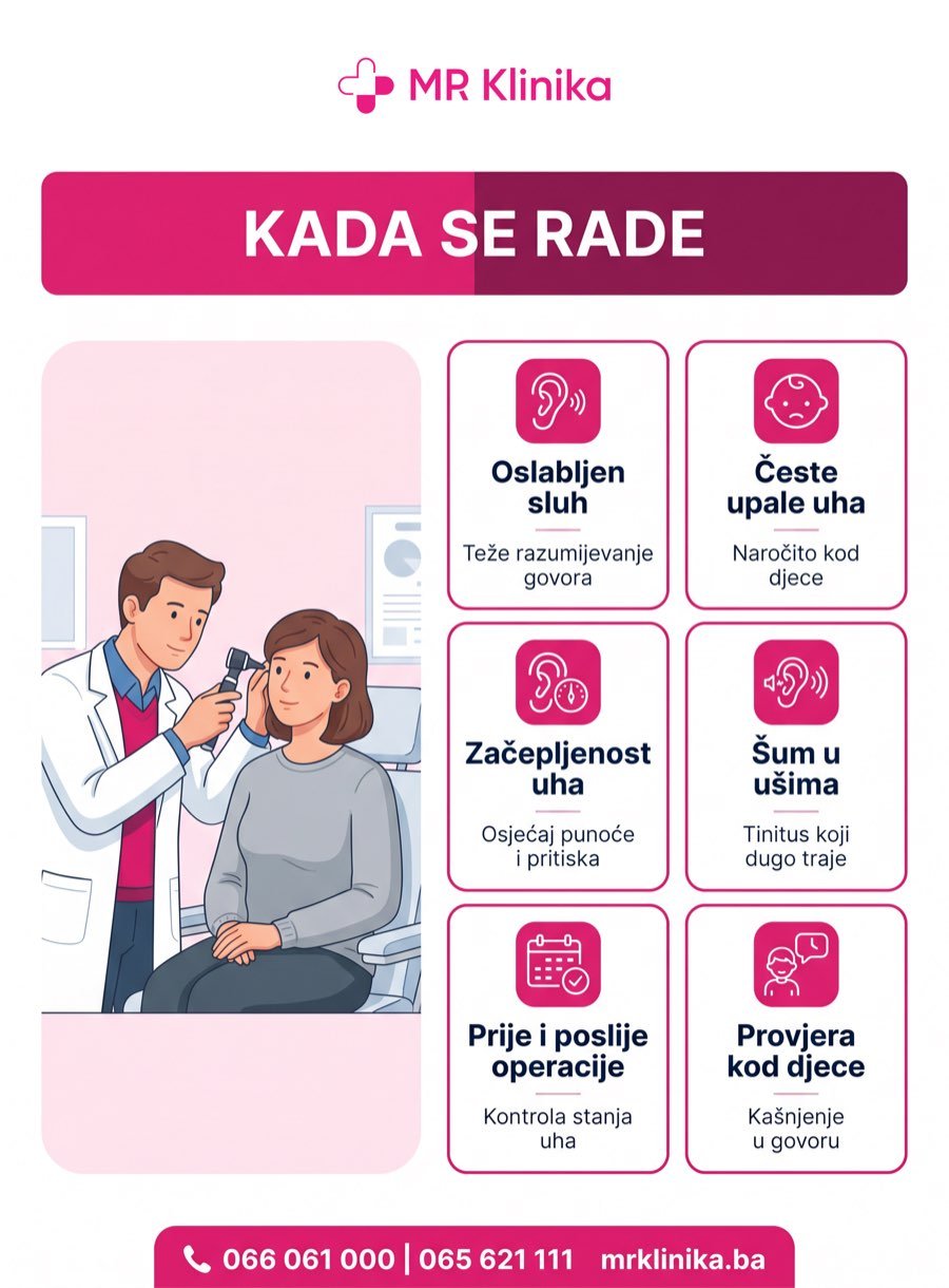 Kada raditi audiometriju i timpanometriju - indikacije za djecu i odrasle, MR Klinika